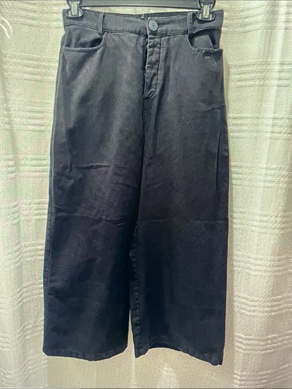 High-Rise Wide Leg Pants in Black - Clean Minimal Silhouette